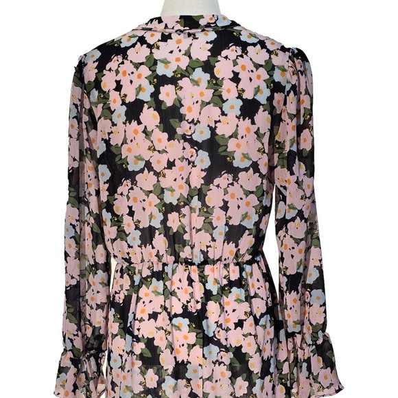 J. Crew Mercantile Sheer Pink Floral-on-Navy Dress - Picture 9 of 10